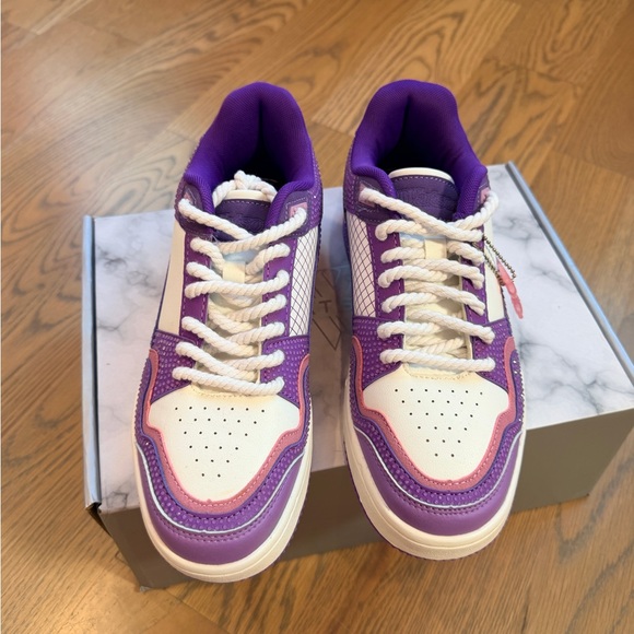 AllStarElite Watson Sneakers Purple White Embellished Sneaker W8.5/ M6.5 Euro 40 - Picture 5 of 7